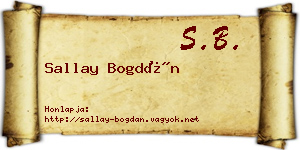 Sallay Bogdán névjegykártya